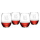 Monogrammed 21 oz. Stemless Wine Glass Set of 4 Image 6 of 9